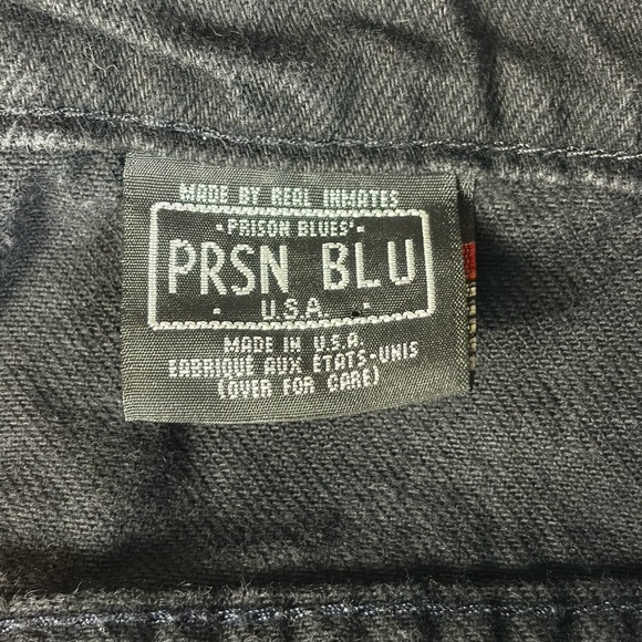 Prsn Blu Denim Made By Real Inmates USA Men's Jeans Black  Size 40x30 Cotton - Picture 5 of 11